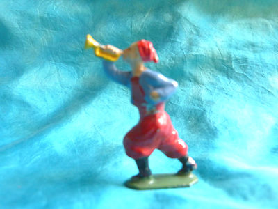 Figurine Ancienne H.R. – Zouave Avec Clairon, Plomb Peint, Échelle 1:32, Colonies Françaises