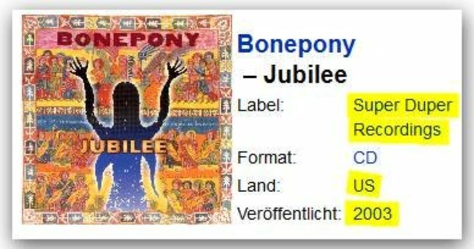 BONEPONY: JUBILEE [CD] 671034000429| eBay
