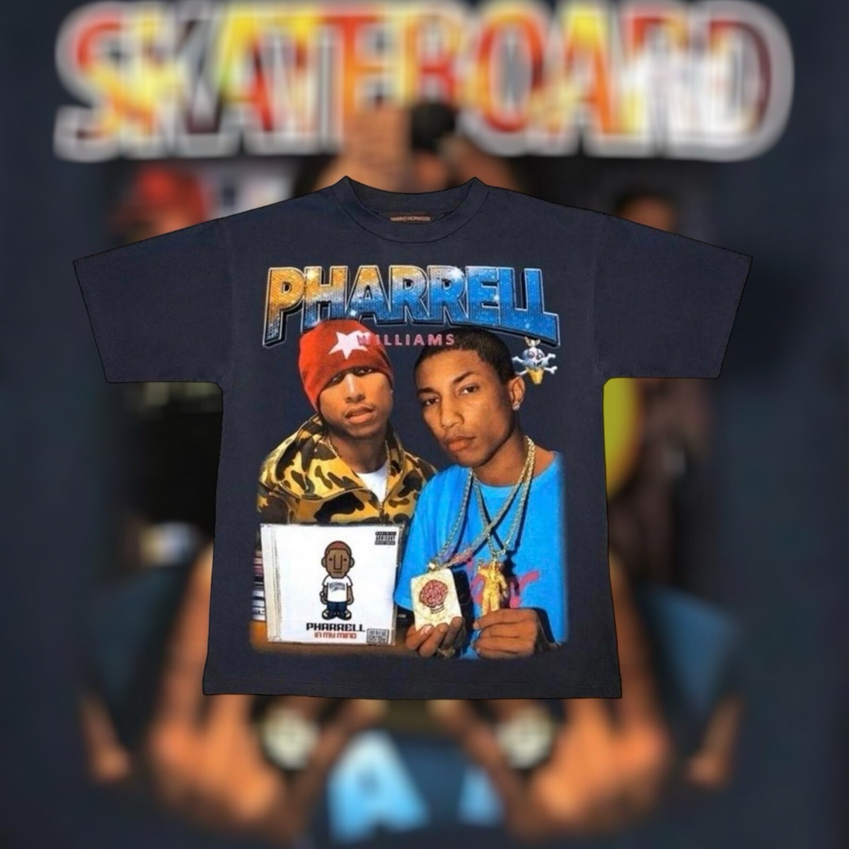 Rare MARINO MORWOOD Pharrell Williams Bape Skateboard Rap Album T
