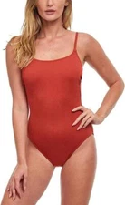 GOTTEX Elle Round Neck One-piece in Amber Size 10