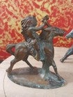 Vintage Cast Iron Japanese Native American Ingenious Chief Horse Rider Figurines — photo 2