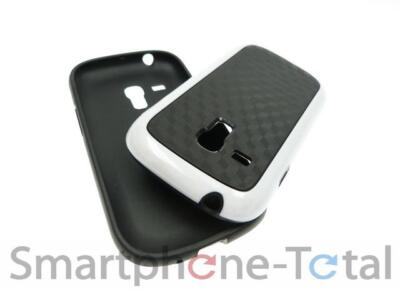 Samsung Galaxy S3 mini GT-i8190 Cover Silikon Case Cube Hülle schwarz weiß