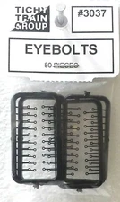 HO Scale Tichy Train Group 3037 Delrin Plastic Eyebolts pkg (80)