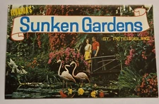 Vintage Souvenir Color Postcard Album Sunken Gardens St Petersburg Florida S26 