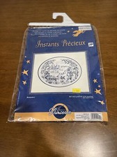 Stamped Cross Stitch Kit Farm Romance Blue NIP 17.5' / 23'