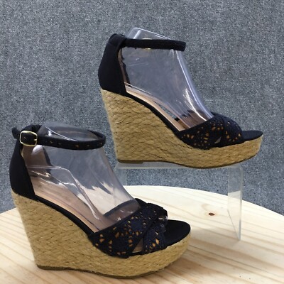 Candies Sandals Womens M Casey Mone Wedge Espadrilles