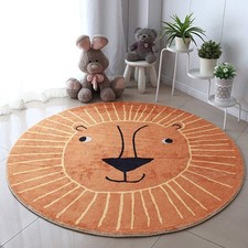 Poowe Cute Lion Abc Kids Play Mat Baby Nursery Rug Round Educational Alphabet