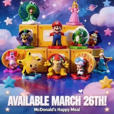 2026 McDonald s Super Mario Galaxy Happy Meal Toys Complete Set or Single
