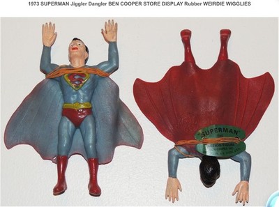  SUPERMAN RUBBER JIGGLER TOY   1973 BEN COOPER ,SEALED IN ORIGINAL BAG WITH TAG.