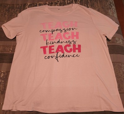 Ladies teacher light pink graphic top (Size XL)
