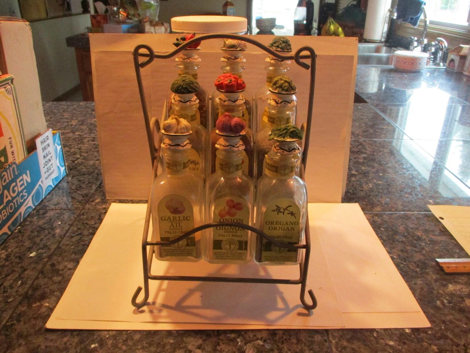 9 Spice Bottles with Holder