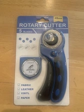 Rotary Cutter With 45mm 5 Blades Sewing Quilters Fabric &Leather NIB
