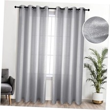 Silver Bedroom Curtains 1 Panel Grommet 52"W x 95"L Pack of 1 Silver Grey