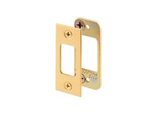 Deadbolt Strike - 2 Piece - High Security - 1/8" Heavy Gauge Steel - Brass Plat