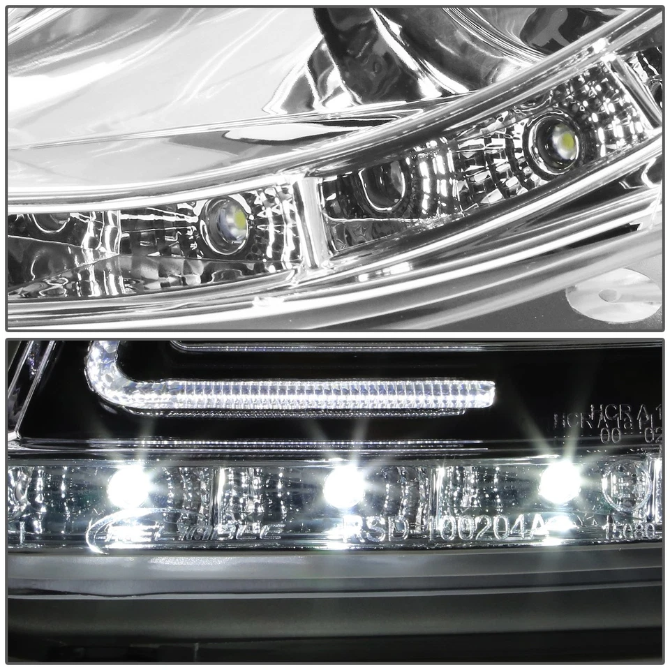 [LED DRL+SEÑAL ÁMBAR]PARA 06-08 AUDI A4/S4 B7 CARCASA CROMADA FARO PROYECTOR Foto 4 de 4