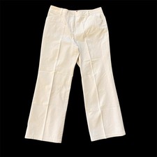 VTG Valerie Stevens Womens 8P White Cotton Straight Leg HiRise Dress Pants 31x27
