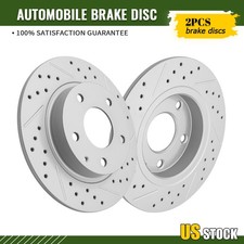 1 Pair Rear Drilled Disc Brake Rotors for 2014 - 2024  Mazda 3 Sport CX-3 CX-30