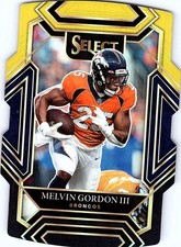 2021 Panini Select #212 Melvin Gordon III Black and Gold Prizm Die Cut