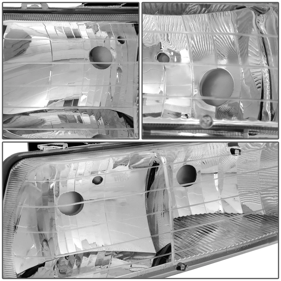 Хромированный корпус прозрачные угловые фары бампер лампы для Chevy Silverado 1999-2002 годов выпуска - Изображение 3 из 4