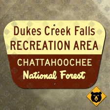 Georgia Chattahoochee National Forest Dukes Creek Falls Recreation sign 15x10