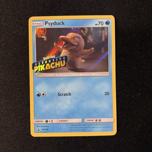 Psyduck - (Detective Pikachu Stamped) SM199 Sun & Moon Promo Pokemon NM Holo