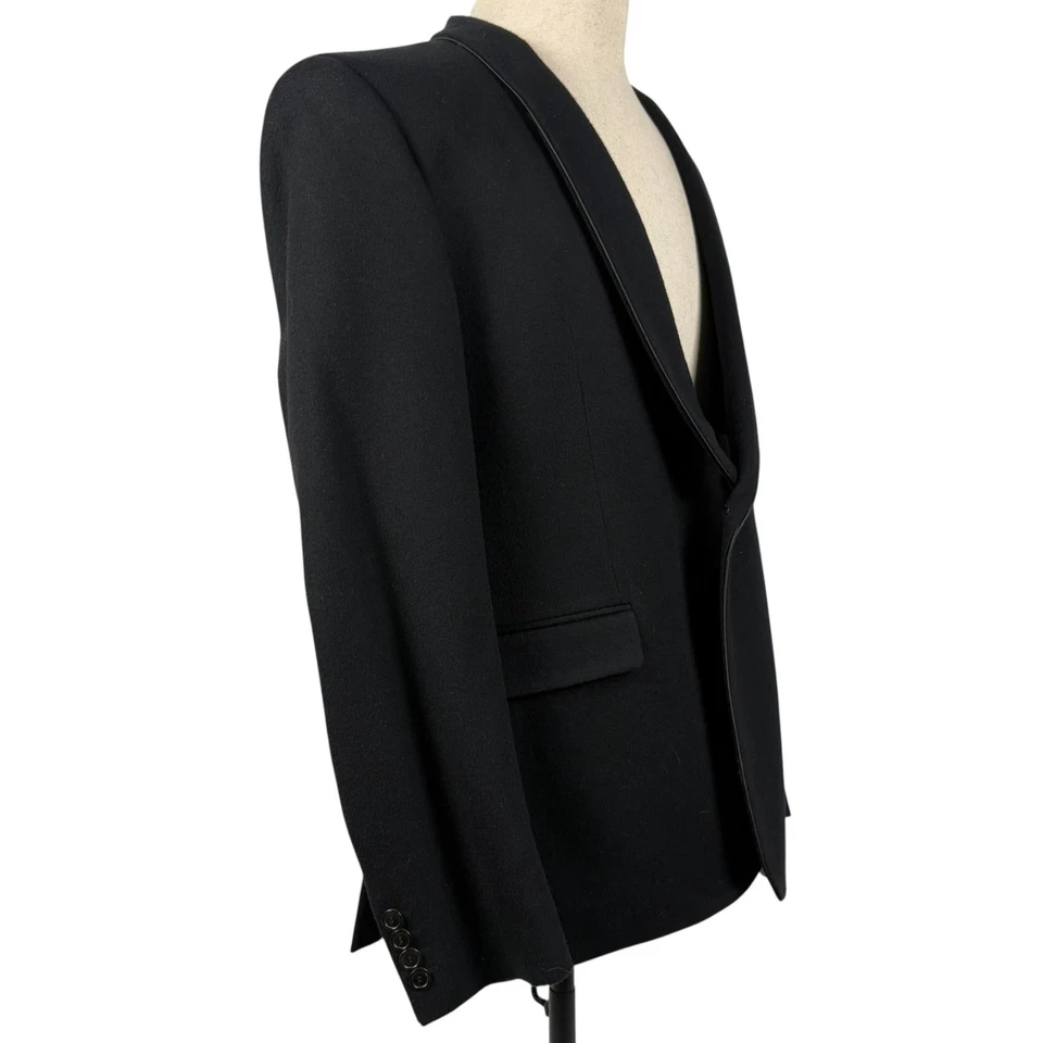 Hugo Boss Black Cashmere Wool Blazer Mens 42R Shawl Lapel Single Button Evening - Image 2 of 4
