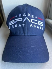Make Space Great Again Hat Blue Adjustable Cali-Fame Headwear Made USA