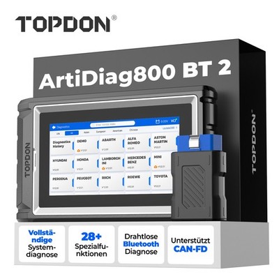TOPDON AD800BT 2.0 Diagnosegerät mit bidirektionaler Steuerung, FCA SGW & CAN-FD
