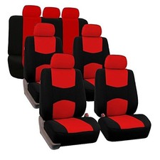 Flat Cloth Full Set Car Seat Covers Three Row 7 Seater - Universal Fit for