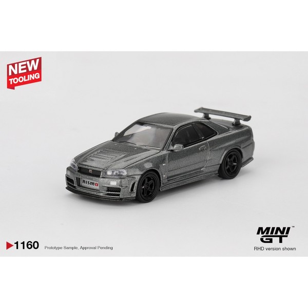 Mini Gt - Nissan Skyline GT-R Dark Metal Gray Nismo BNR34 Crs Version MGT01160-image