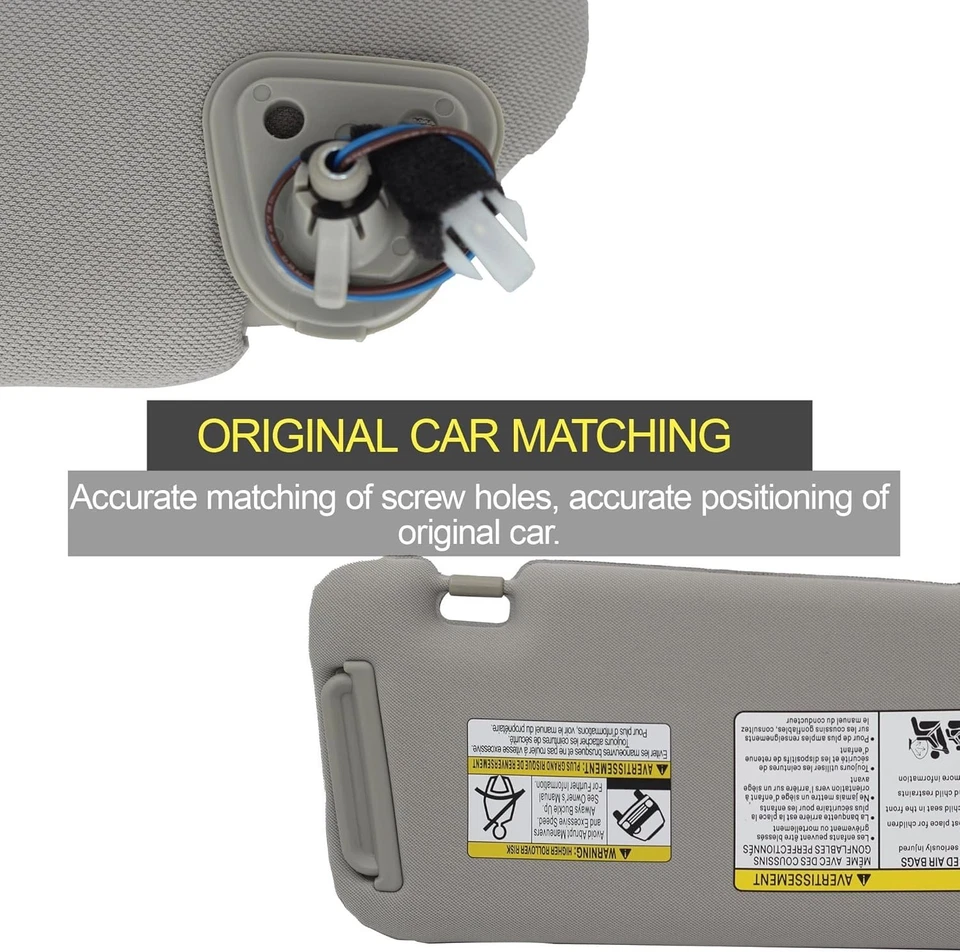 Parasol del lado izquierdo del conductor con luz para Nissan Murano 2009-2014 gris Foto 3 de 4
