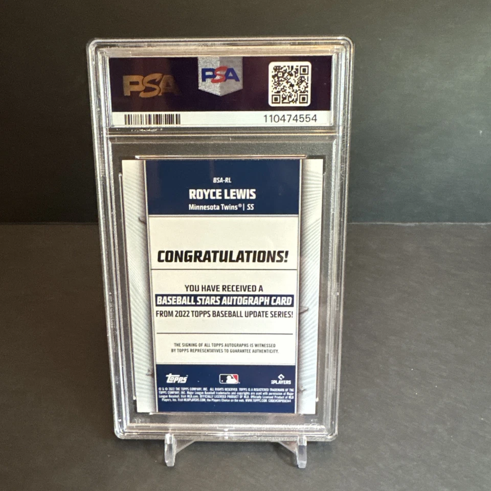 2022 Topps BASEBALL STARS CERTIFIED AUTO RED #BSARL Royce Lewis PSA 10 GEM MT - Image 2 of 2