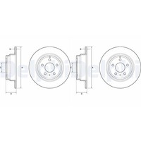 2X Delphi Bremsscheiben 295Mm Voll Hinten Passend FüR Volvo 850 C70 S70 V70 |