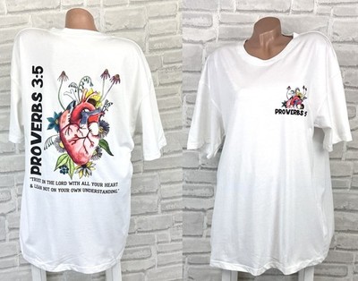 Damen Long T-Shirt Tunika Shirt Baumwolle Print Sommer 42 44 46 Weiß C609 NEU