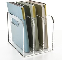 Acryl Stehsammler B5 Zeitschriftenhalter 3 FäCher Schreibtisch-Organizer BüRo