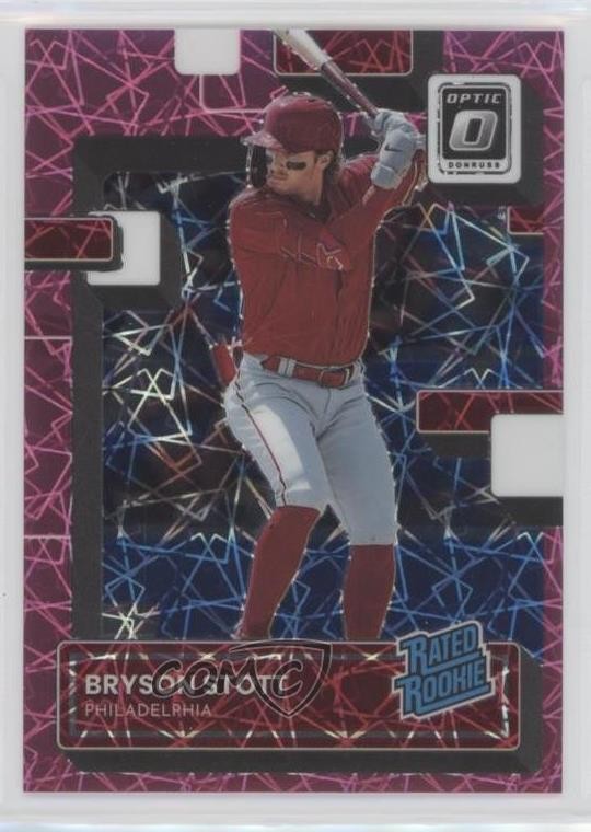 2022 Donruss Optic Rated Pink Velocity Prizm 47/249 Bryson Stott Rookie RC 08jk
