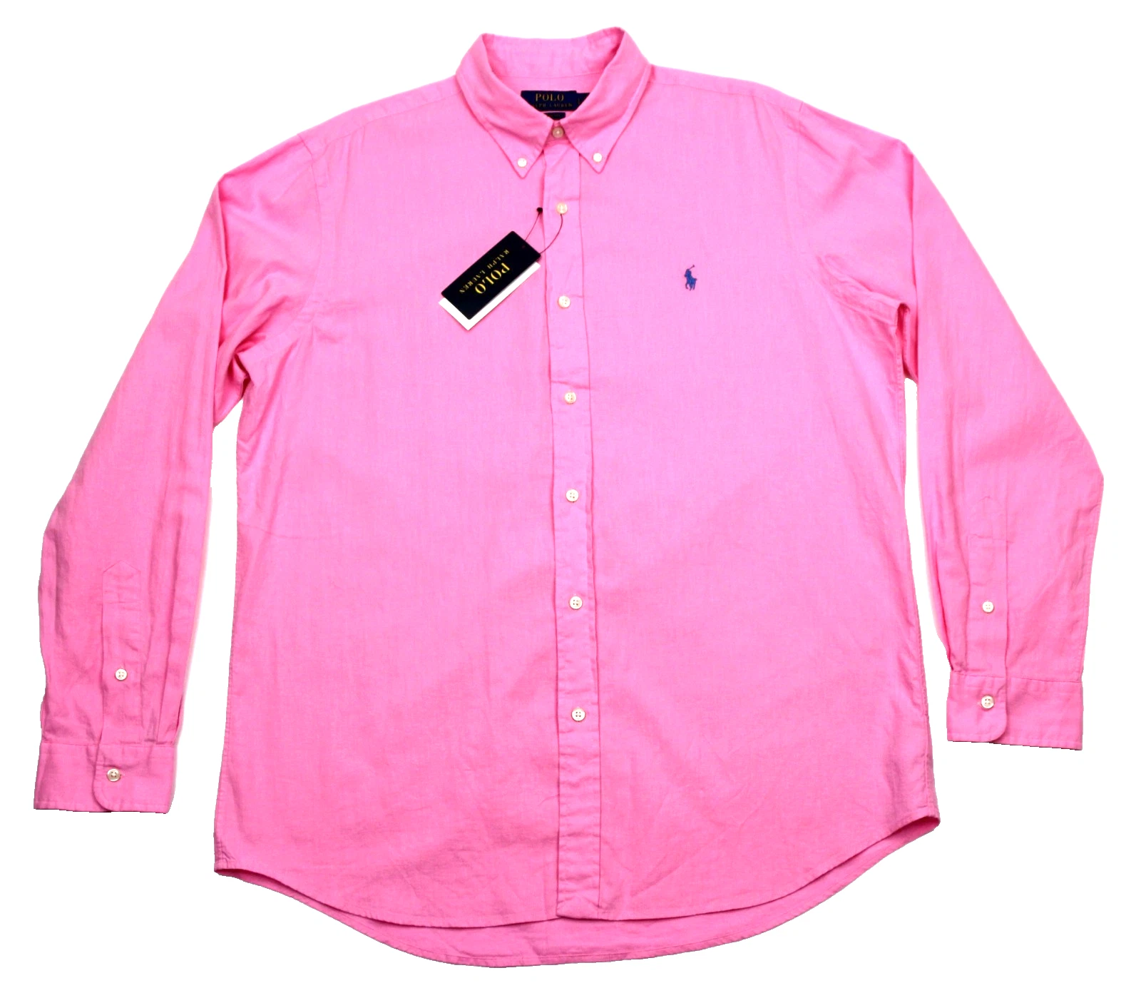 Polo Ralph Lauren Shirt Mens Large Pink Linen Cotton Button Down Classic Fit
Opens in a new window o