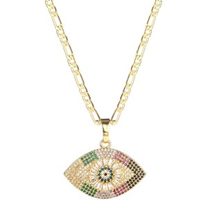 Authentic Evil Eye Necklace 18K Gold Plated Cubic Zirconia Inlay Evil Eye Pend