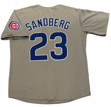 Ryne Sandberg Chicago Jersey Men’s XL 1990’s Cubs Road Gray Retro Throwback