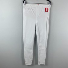 Spanx Jean-Ish Ankle Leggings Womens Large Solid White Pull On 20018R
