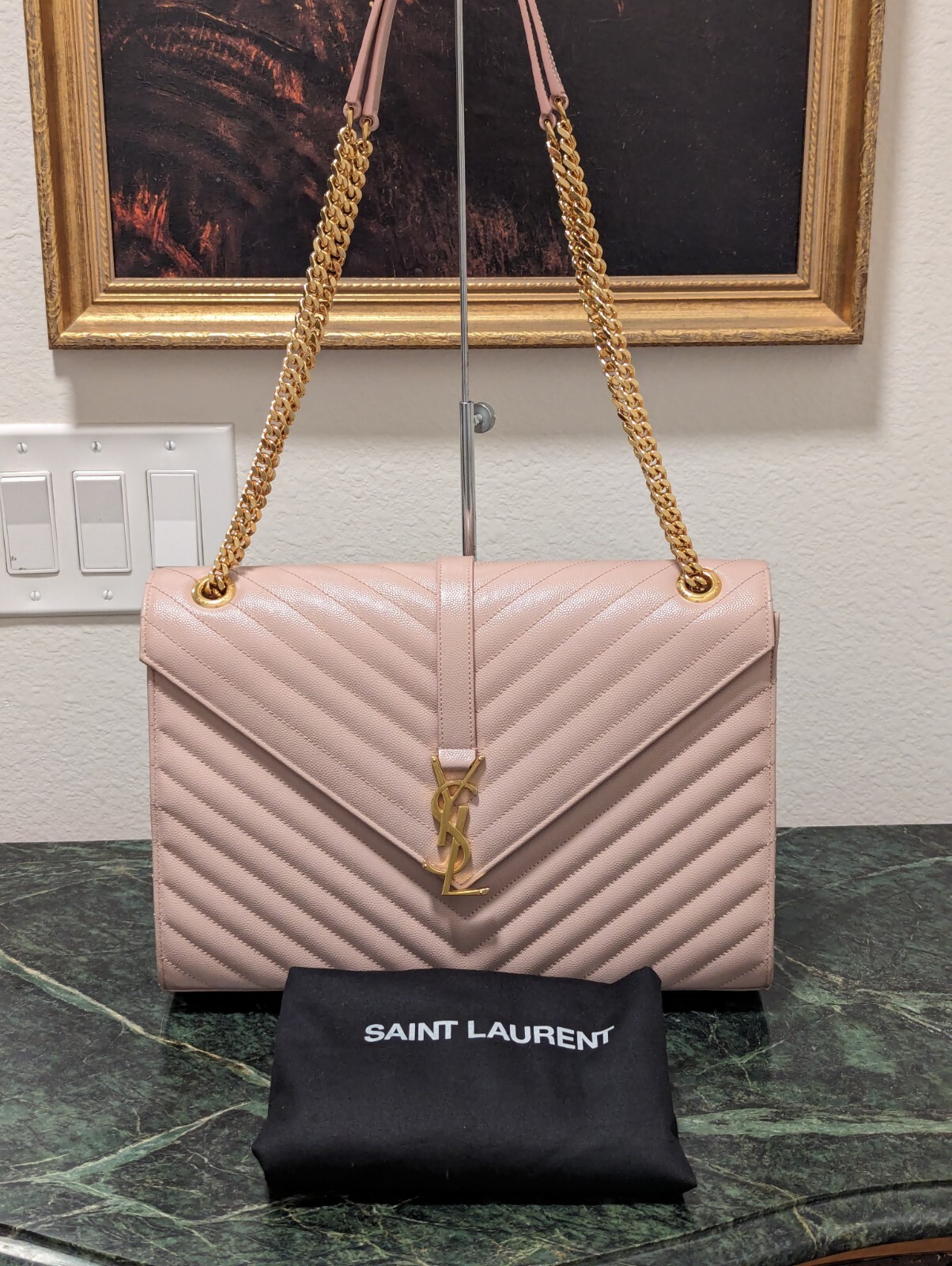 SAINT LAURENT YSL Borsa Chevron Busta a Tracolla In Blush Nuda!!! In vendita a 2803 68!!!!