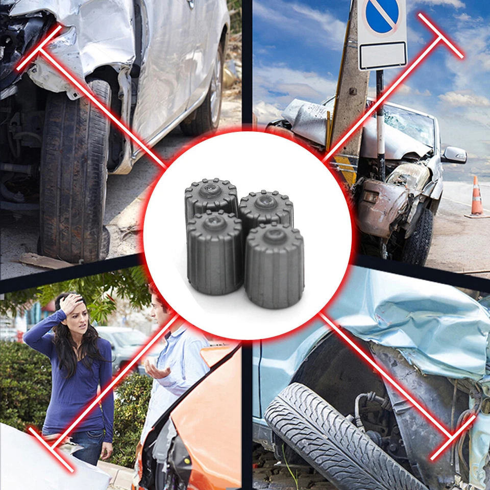 10X Gray Auto Car Tire Valve Stem Cap TPMS Tire Caps With Gasket Accessories - Image 3 of 4