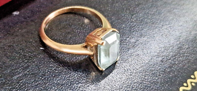 ATEMBERAUBENDER MASSGESCHNEIDERTER RING AUS ITALIEN AUS 18 KT ROSÉGOLD & GROSSER FLUORITSTEIN Größe O 4,0 g