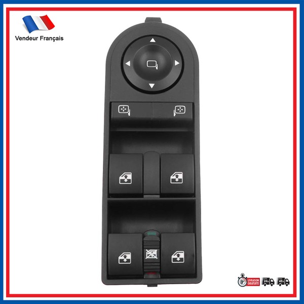 Partsline Fensterheber-Schalter Platine Vorne Links Schwarz FüR Opel 18 Pins 12V-image