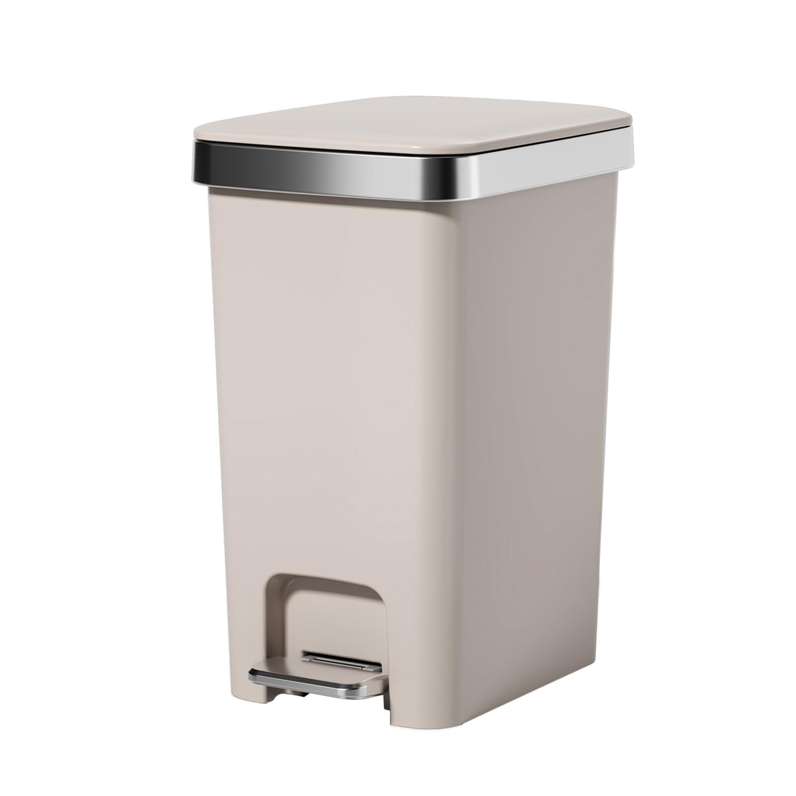 Trash Can with Lid Kitchen Waste Bin – Durable Plastic Trash Can with Lid Sma...-image