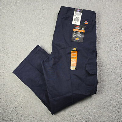 Dickies Cargo Pants Mens 4Ox30 BLUE Flex Workwear Regular Fit Double Knee NWT