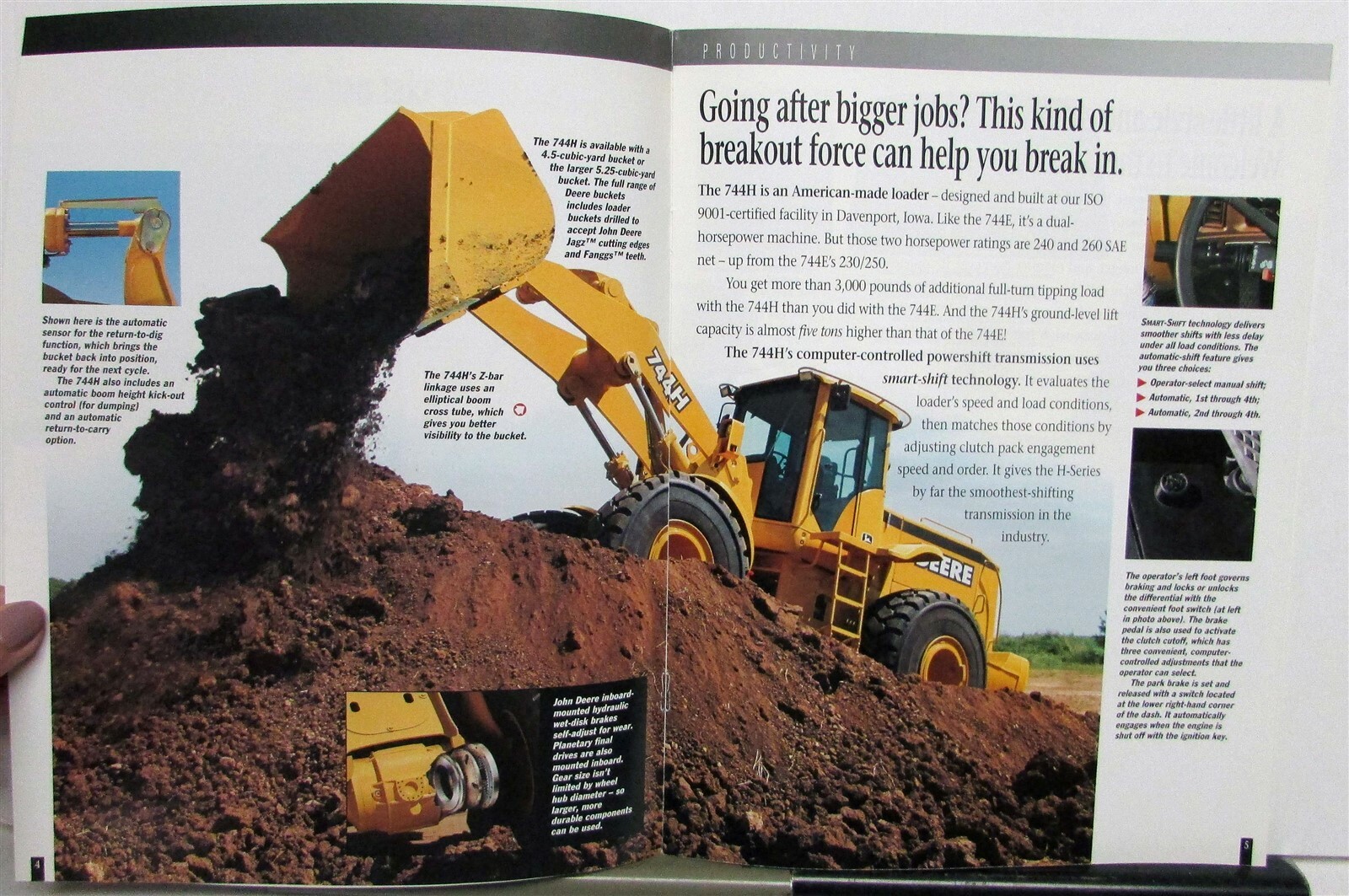 1998 John Deere 744H Loaders Specifications Construction Brochure | eBay