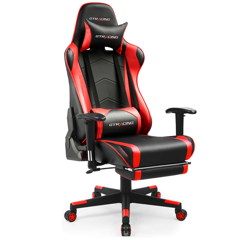 GTRACINGゲーミングチェア／レッド GTRACING Gaming Chair Office Chair PU Leather with