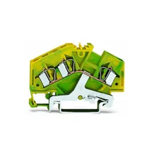 2pcs WAGO 281-637 3-Conductor Ground Terminal Block 4,00 mm2 Green-Yellow New