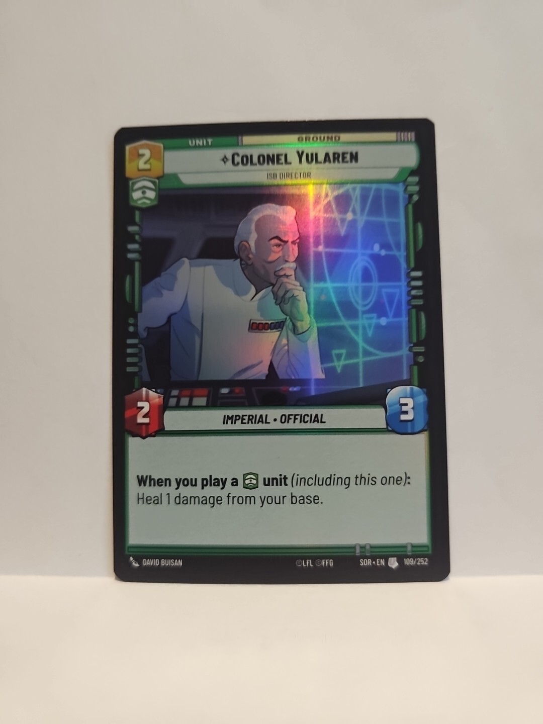 STAR WARS UNLIMITED SPARK OF REBELLION 109/252 U Colonel Yularen Foil